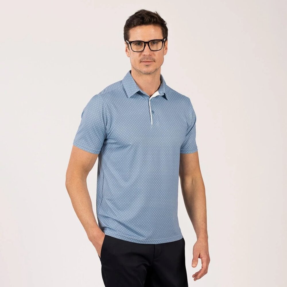 2 FOR $70: Breakfast Balls Sleeve Polo | Polka Dot Blue Size M | RSVLTS - Picture 3 of 5